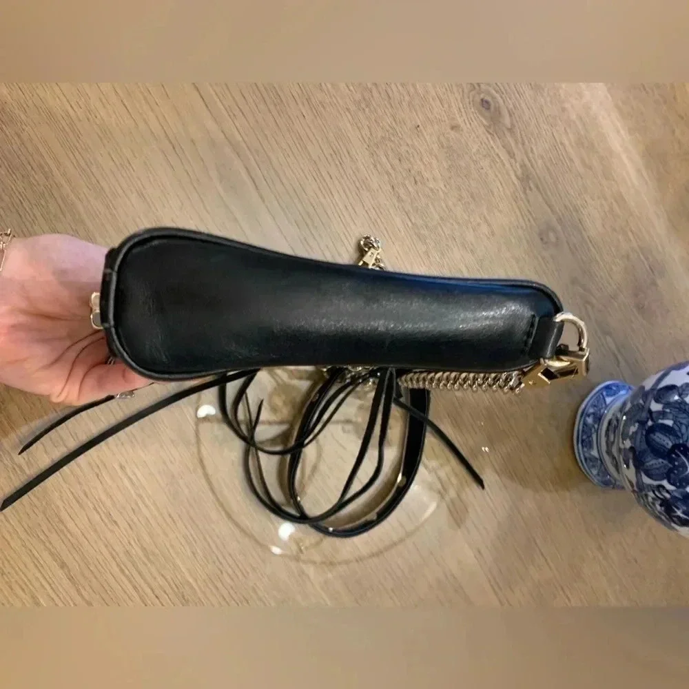 Rebecca Minkoff Black Leather Crossbody Bag with Zipper Detail - Picture 8 of 10